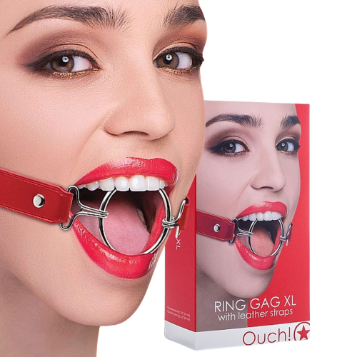 CZERWONY KNEBEL NA USTA OUCH! XL