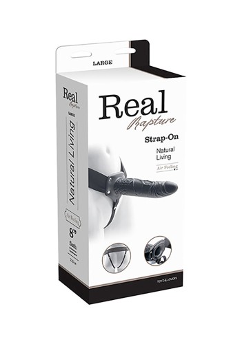 CZARNY PENIS STRAP ON 20 CM REAL RAPTURE
