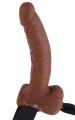 PENIS STRAP ON Z JĄDRAMI BRĄZOWY 24CM