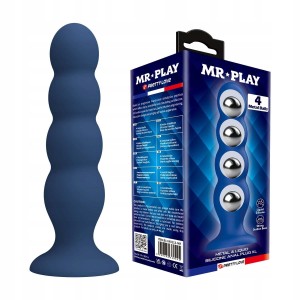 KOREK ANALNY Z PRZYSSAWKĄ Mr. Play Metal & Liquid Silicone