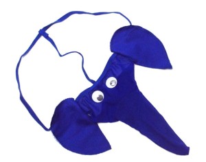 Męskie niebieskie stringi ze słoniem