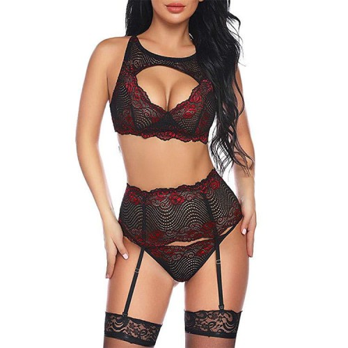 KOMPLET BIELIZNY Z SZEROKIM PASEM