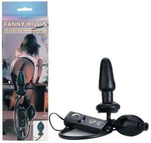 NADMUCHIWANY KOREK ANALNY CZARNY Z WIBRACJAMI